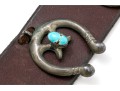 Wonderful Vintage Brown Leather Belt With Southwestern Horseshoe Decorations And Buckle