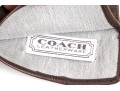 Coach Handsome Brown Leather And Silk Gloves, Size 7 1/2
