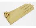 Hermès Paris New Vintage Unworn Yellowish Ivory Leather Gloves, Size 7