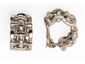 Yves St. Laurent Wonderful Vintage Silver Toned Open Basketweave Earrings