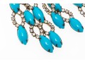 Kenneth Jay Lane Amazing Faux Turquoise And Rhinestone Vintage Waterfall Earrings