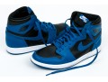 Nike Chic Leather High Top Air Jordans, Black, Blue, White, Size 11