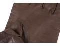 Coach Handsome Brown Leather And Silk Gloves, Size 7 1/2