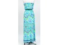 Lilly Pulitzer Cheerful Turquoise And Green Strapless Maxi Dress, Size Small