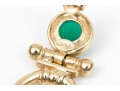 14K And Green Chalcedony Door Knocker Earrings