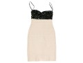 Hervé Léger Elegant Black And Ivory Bedazzled Strapless Sheath Dress, Size XS