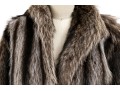 Stylish Tannish Brown Raccoon Fur Hooded Zip Jacket