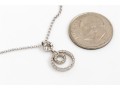 14K White Gold Accent Diamond Circular Pendant Necklace