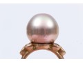 Outstanding South Sea Pearl And Diamond 18K Ring, Size 
