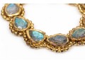Stunning Sterling And Labradorite Pendant Earrings