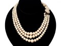 Beautiful Triple Strand Graduated Coral Necklace, With An 18k Yellow Gold Clasp