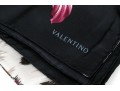 Valentino Vintage Silk Scarf, Black, Pink And Green Tones, Leopard Print And Floral Motifs