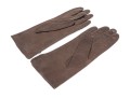 Coach Handsome Brown Leather And Silk Gloves, Size 7 1/2