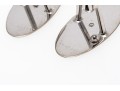 14k White Gold Oval Florentined Diamond Center Cufflinks, App. 0.04 TCW