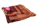 Valentino Lovely Burgundy And Coppper Floral Motif Silk Scarf