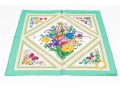 Gucci Vintage New Old Stock Floral Butterfly Cotton Neck Scarf, Green, With Packaging