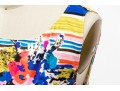 Valentino Red Bright Multi Color Sleeveless Cotton Dress, Gathered Skirt, Size 48
