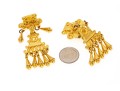 Judith Leiber Fabulous Vintage Gold Tone Fringed Doorknocker Drop Earrings