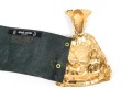 Jose Cotel Stunning Wide Vintage 70's Leather Belt With Large Chinese Scholar Buckle