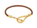 Hermes Stylish Leather Hook And Loop Bracelet
