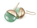 Sterling Aventurine And Blue Zirconia Earrings