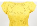 Nanette Lepore Adorable Yellow Cotton Eyelette Cap Sleeve Dress, Size 4