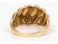 Bold 18K Ribbed Dome Ring, Size 6.75+