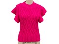 Robertson Rodeo Hot Pink Cable Knit Cap Sleeve Sweater, Size Medium