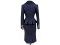 Blumarine Eye-catching Blue Wool And Cashmere Skirt Suit, Size 44 Italy (USA 8)