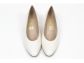 Salvatore Ferragamo Classic Light Ivory Leather Pumps, Size 10B