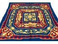 Atelier Versace Classic Blue Red And Gold Toned Vintage Silk Scarf