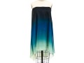 Halston Stunning Blue To Green Ombre Chiffon Sleeveless Dress, Size 4