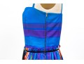 Valentino Red Vibrant Multi Color Tank Dress, Gathered Skirt, Size 42