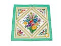 Gucci Vintage New Old Stock Floral Butterfly Cotton Neck Scarf, Green, With Packaging