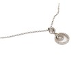 14K White Gold Accent Diamond Circular Pendant Necklace