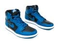 Nike Chic Leather High Top Air Jordans, Black, Blue, White, Size 11