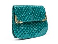 Judith Leiber Handsome Teal Lizard Mini Purse/key Chain