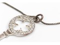 Sterling And Zirconia Key Pendant Necklace