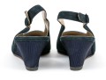Salvatore Ferragamo Fun Blue Suede And Grosgain Slingback Wedges, Size 10B