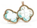 Sterling Aventurine And Blue Zirconia Earrings