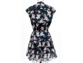 Rebecca Minkoff Breezy Short Sleeve Black Floral Mini Dress, Size Small