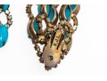 Kenneth Jay Lane Amazing Faux Turquoise And Rhinestone Vintage Waterfall Earrings