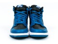 Nike Chic Leather High Top Air Jordans, Black, Blue, White, Size 11