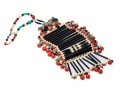 Magnificent Vintage 1970's Acrylic Bib Choker Neck Piece, Black, Coral, Ivory And Turquoise