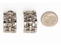Yves St. Laurent Wonderful Vintage Silver Toned Open Basketweave Earrings