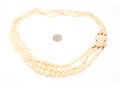 Beautiful Triple Strand Graduated Coral Necklace, With An 18k Yellow Gold Clasp