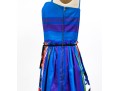 Valentino Red Vibrant Multi Color Tank Dress, Gathered Skirt, Size 42