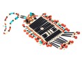 Magnificent Vintage 1970's Acrylic Bib Choker Neck Piece, Black, Coral, Ivory And Turquoise