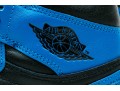 Nike Chic Leather High Top Air Jordans, Black, Blue, White, Size 11