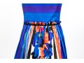 Valentino Red Vibrant Multi Color Tank Dress, Gathered Skirt, Size 42